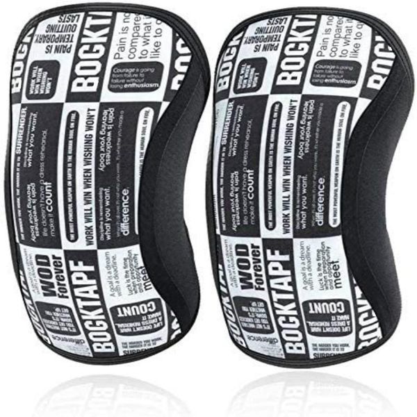 

elbow & knee pads 7mm weightlifting crossfit powerlifting strongman joint pain relief recovery prevention neoprene compression, Black;gray