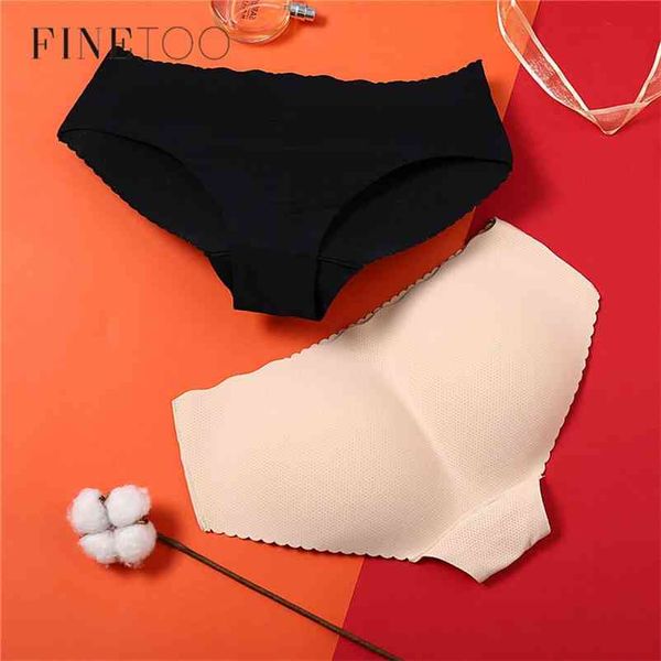 

finetoo padded women shaper panties butt lingerie underwear seamless butt hip push up buttocks ladies briefs body shaping 210810, Black;white