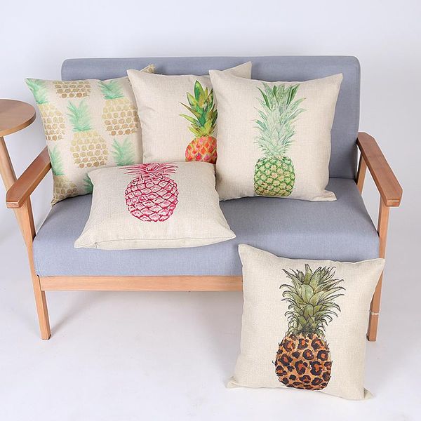 

cushion/decorative pillow linen hand-painted pineapple pattern digital print cushion cover car home decor