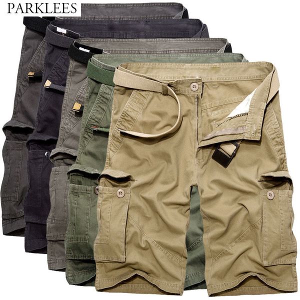 Pantaloncini cargo mimetici da uomo estivi Pantaloncini mimetici militari in cotone da uomo Marca Jogger Pantaloncini tattici da uomo allentati casuali Masculina 210524