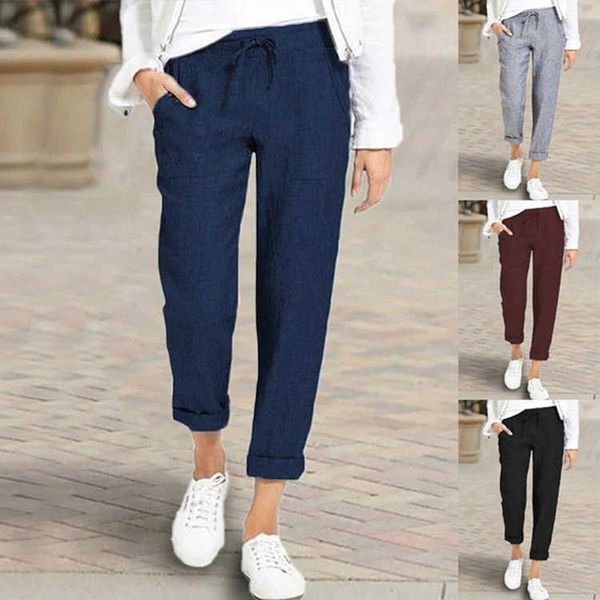 

long term 2021 pocket rope casual pants for women, Black;white
