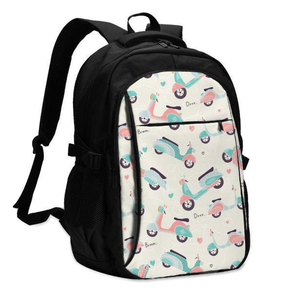 

backpack bags school for boy girl teenagercute electrombile usb charge computer lapback pack