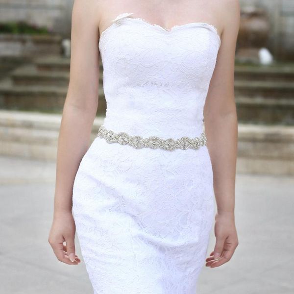 

wedding sashes s368 silver braid diamond-studded bride accessories belts girl evening dresses prom party belt women's luxurious sash, White