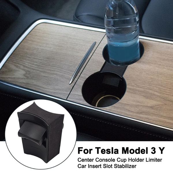 

car organizer cup holder clip fortesla model 3 / y 2021 accessories water slot slip limit limiter reduce shaking