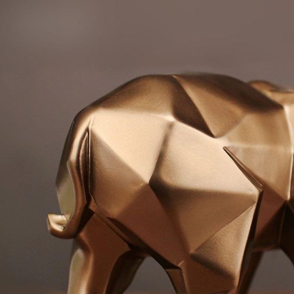 

modern abstract golden elephant statue resin ornament home decoration accessories