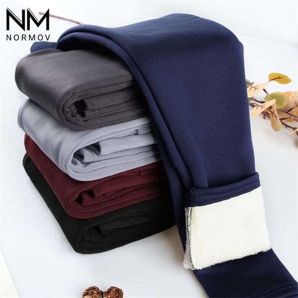 

normov winter lambskin cashmere leggings women velvet high waist skinny thick pants elasticity casual cold warm leggings 211130, Black