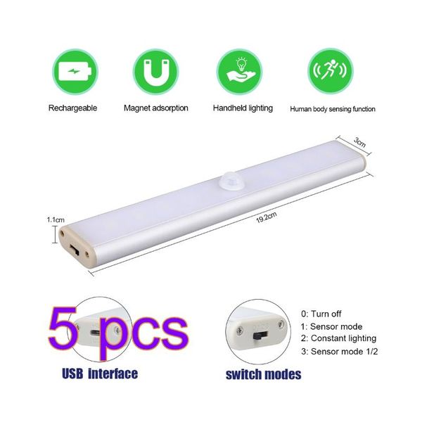 

motion sensor cabinet light automatic wardrobe closet lights 24 led wireless usb rechargeable cupboard