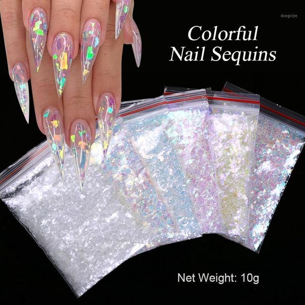 

bag nail art colorful flakes holographics irregluar sequins decoration design sticker symphony bags with sequins1, Silver;gold