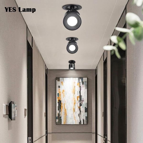 

downlights foldable recessed led ceiling downlight 12w 20w 30w black/white housing 360 degree rotatable background wall light spot
