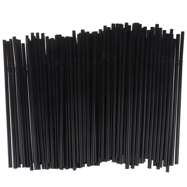 

drinking straws 100pcs 210mm black white long flexible wedding party supplies plastic kitchen accessories
