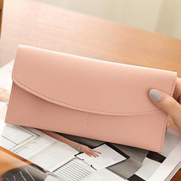 

wallets 2021 ladies wallet korean fashion simple soft leather long female large capacity, Red;black