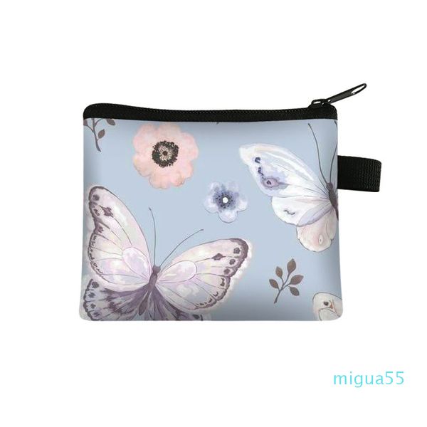 

10pcs coin purses women polyester floral prints large capacity square min wallets mix color, Red;black