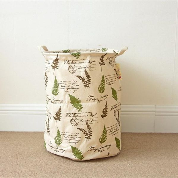 

hanging baskets leaf cotton and linen storage bucket cleaning bag home case for homeuse kep bathroom