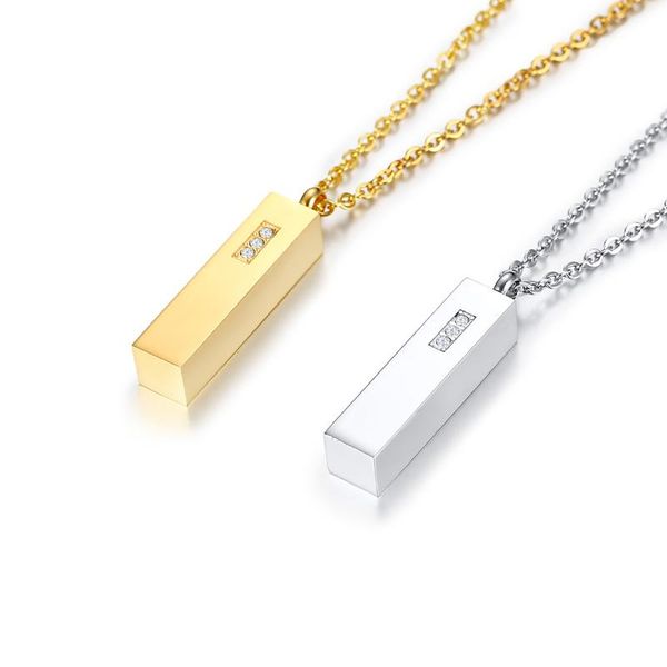 

pendant necklaces jhsl brand women storage rectangle perfume & pendants stainless steel chain fashion jewelry, Silver