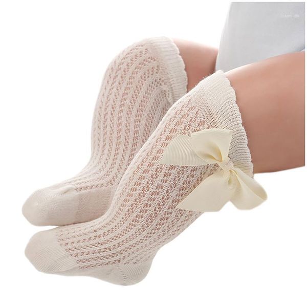 

socks cute bowknot infant baby cotton bows girls knee spring summer mesh kids toddler high sokken 0-2y, Pink;yellow