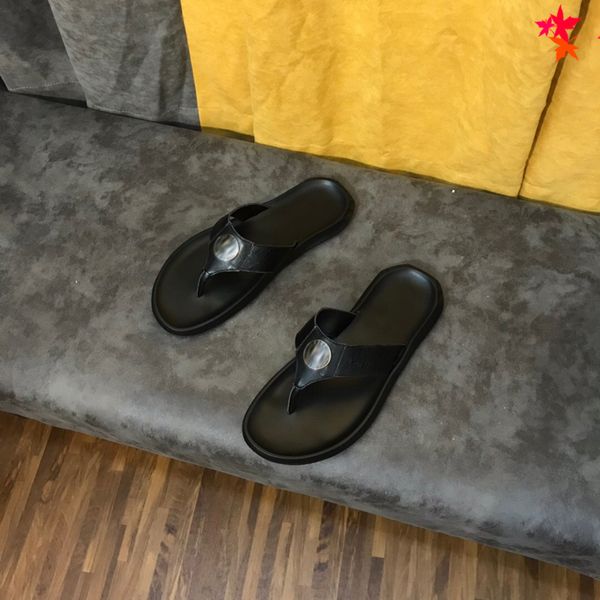 

luxurys men slippers designer rubber slides sandal mens designers flat fashion shoes beach flip flops flower with box size 39-45 -g322, Black