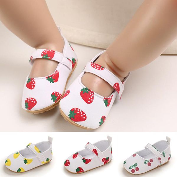 

newborn first walkers infant baby girls fruit print shoe soft first walking infant baby gilrs princess shoes anti-slip crib shoe