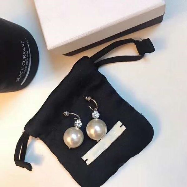 

explosion simple single diamond pearl designer earrings luxury designer jewelry women earrings, Golden