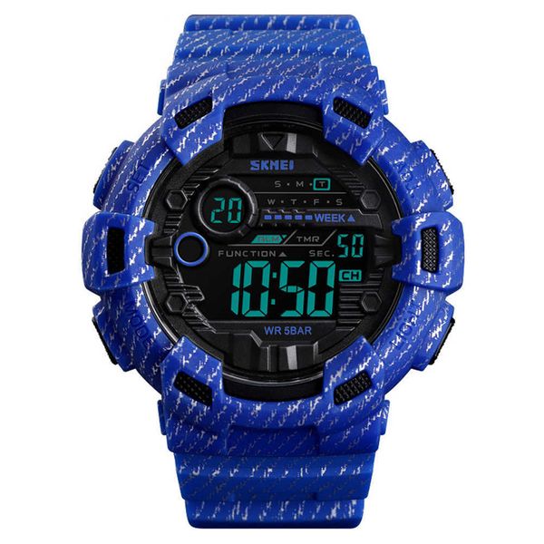 Homens LED Backlight Calendar Data Camuflagem Esporte Relógio Digital Display Grande Dial Moda À Prova D 'Água Contagem Relógio Despertador G1022