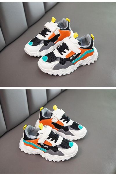 

dad, sneaker, 2021, spring line, leather, mesh, breathable boy kids shoes for girl boys fashion athletic & outdoor, Black