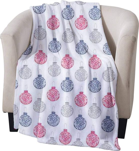 

Floral Christmas Bauble Seamless Vector Patterns Christmas Tree Flannel Blanket Soft Throw Blanket Receiving Plush Blanket Bed