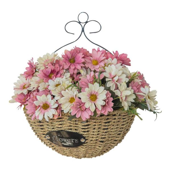 

garden style modern simple home decoration handmade living room imitation flower art hanging wall basket decorative objects & figurines