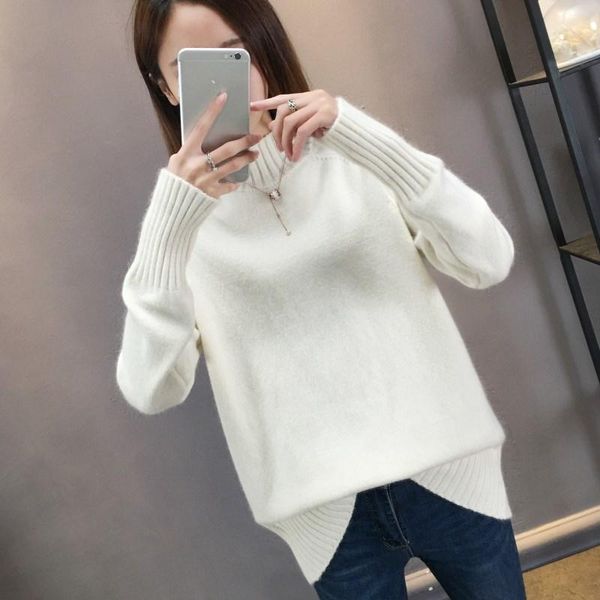 

women's sweaters loose sweater women autumn winter knitted casual slim pullover korean cropped sueter mujer womens clothes xx60sw, White;black
