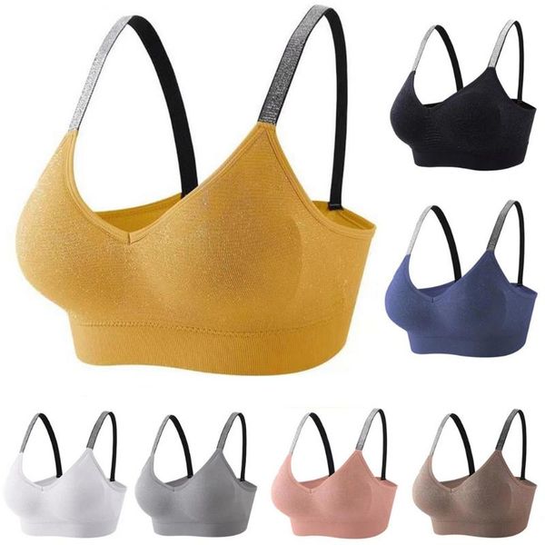 

bras sports bra for women gym seamless camis solid color cover ladies pad strappy joga 2021, Red;black