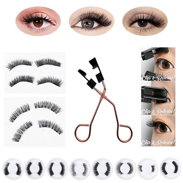 

false eyelashes 2 pair magnetic with magnets reusable handmade 3d natural fake eyelash extension mink hair makeup tool