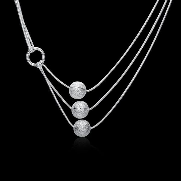 

chains special offer 925 sterling silver fashion jewelry frosted beads pendant necklace for women party wedding christmas gifts