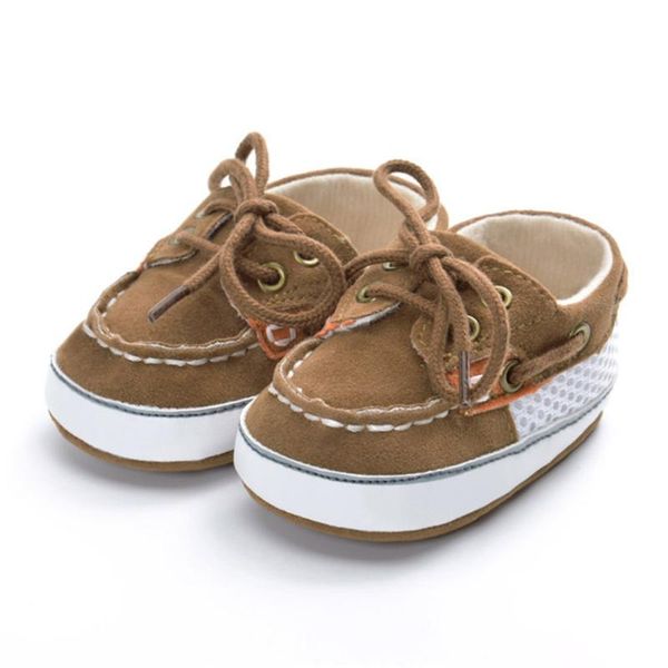 

brand vintage pu leather baby shoes non-slip born infant t-tied first walkers boy girls toddler lace-up soft sole