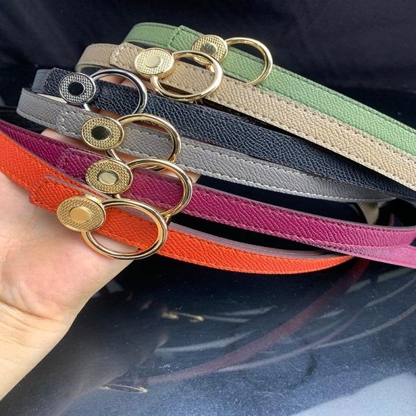 

belts 2021 women's fashion thin waist belt 1.3cm palm pattern double-sided use durable cinturon for jeans dress accessories harajuku, Black;brown