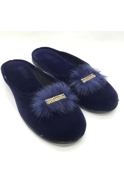 

slippers navy blue color simple home slipper, Black