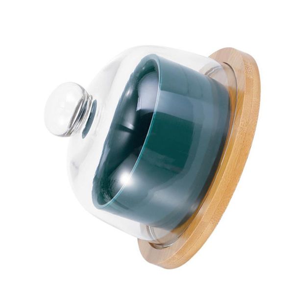 

bowls 1 set dessert holder wooden tray bread bowl anti-dust cover snack pallet