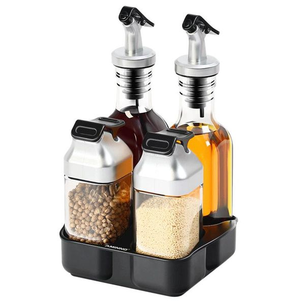 

storage bottles & jars home kitchen practical spice jar set large capacity seasoning container for oil vinegar, powder, bean bottle with han