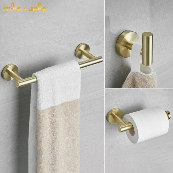 

bath accessory set stainless steel 304 bathroom gold brush towel bar paper holder cloth hook shelf kit