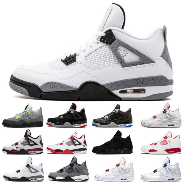 

2021 new basketball shoes 4s man cat taupe haze shimmer desert moss white oreo cement university blue sail pine green pure money travis bred