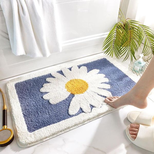 

bath mats simplicity flowers mat portable soft anti-slip bathroom rug foot pad multifunction household bedroom living room carpet