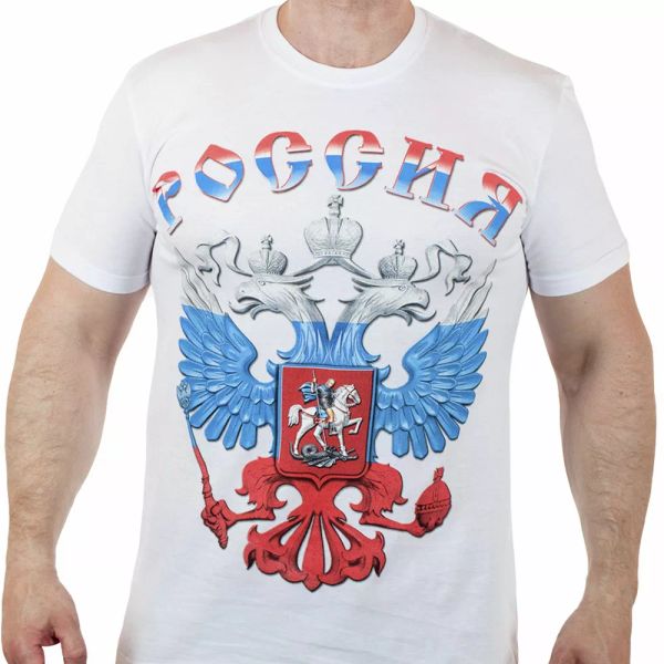 

tshirt the russian t-shirts russia eagle putin men clothing army military white, White;black