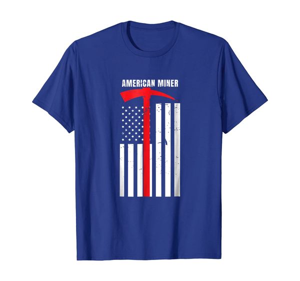 

american miner coal gold pickaxe patriotic gift t shirt, White;black