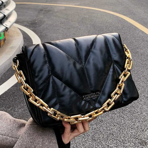 

winter soft puffy padded quileted bags for women air down cotton shoulder classic slam luxury crossbody pack