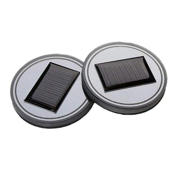 

car sponge 2021 2pcs led light solar luminescent cup non-slip bottle decor mat waterproof ip67 coaste pad holder t7f1