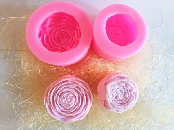

rose flower soap mold peony candle 2 size choose diy handmade party favors wedding craft tools
