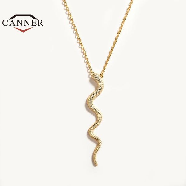 

chains canner real 925 sterling silver romantic cute snake pendant necklace for women men clavicle chain necklaces party jewelry gifts