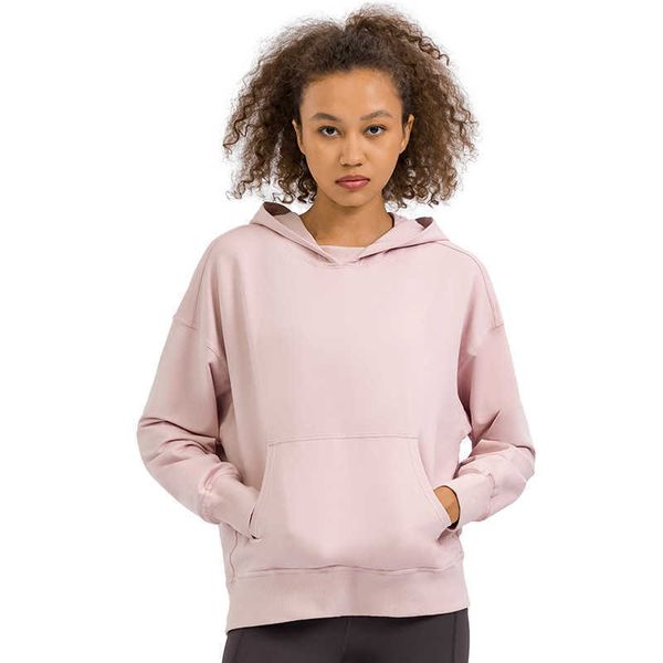 

long-sleeved sweatshirts lu-180 womens yoga outfits clothing lady loose hoodies sports hooded sweater winter fitness shirts, White;red