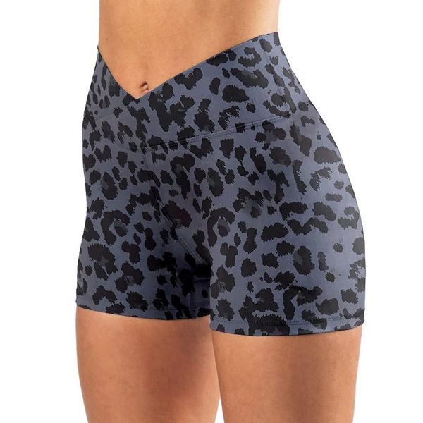 

women's shorts leopard sports yoga high waist, White;black