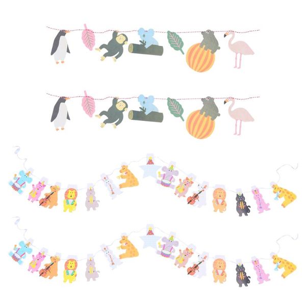 

party decoration 4 sets cartoon animal birthday banners baby shower decorative garlands