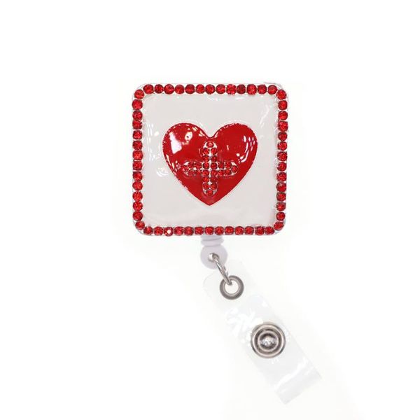 

pins, brooches 10pcs/lot enamel record notebook retractable id name card holder badge reel for, Gray
