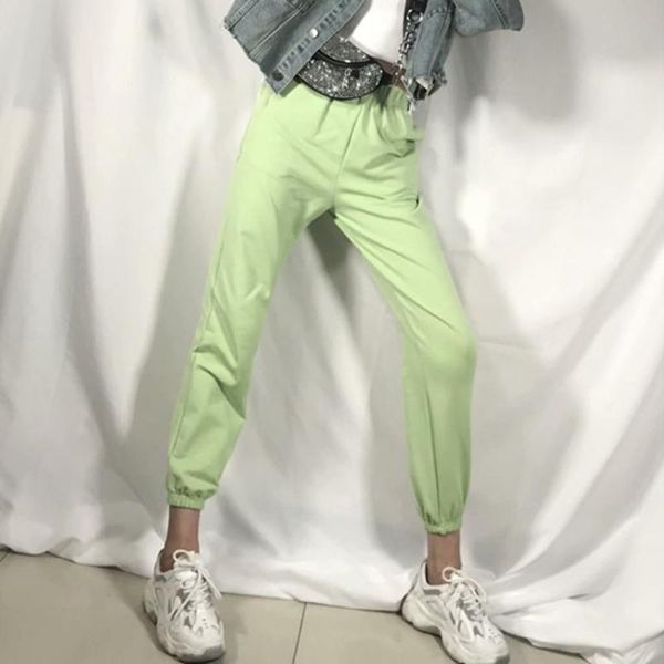 

women's pants & capris color casual jogging harem sweater high-waist sweatpants korean pocket, Black;white