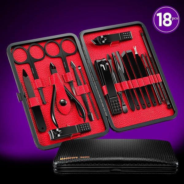 

nail art kits manicure pedicure care set 18 piece cutter cuticle clippers kit